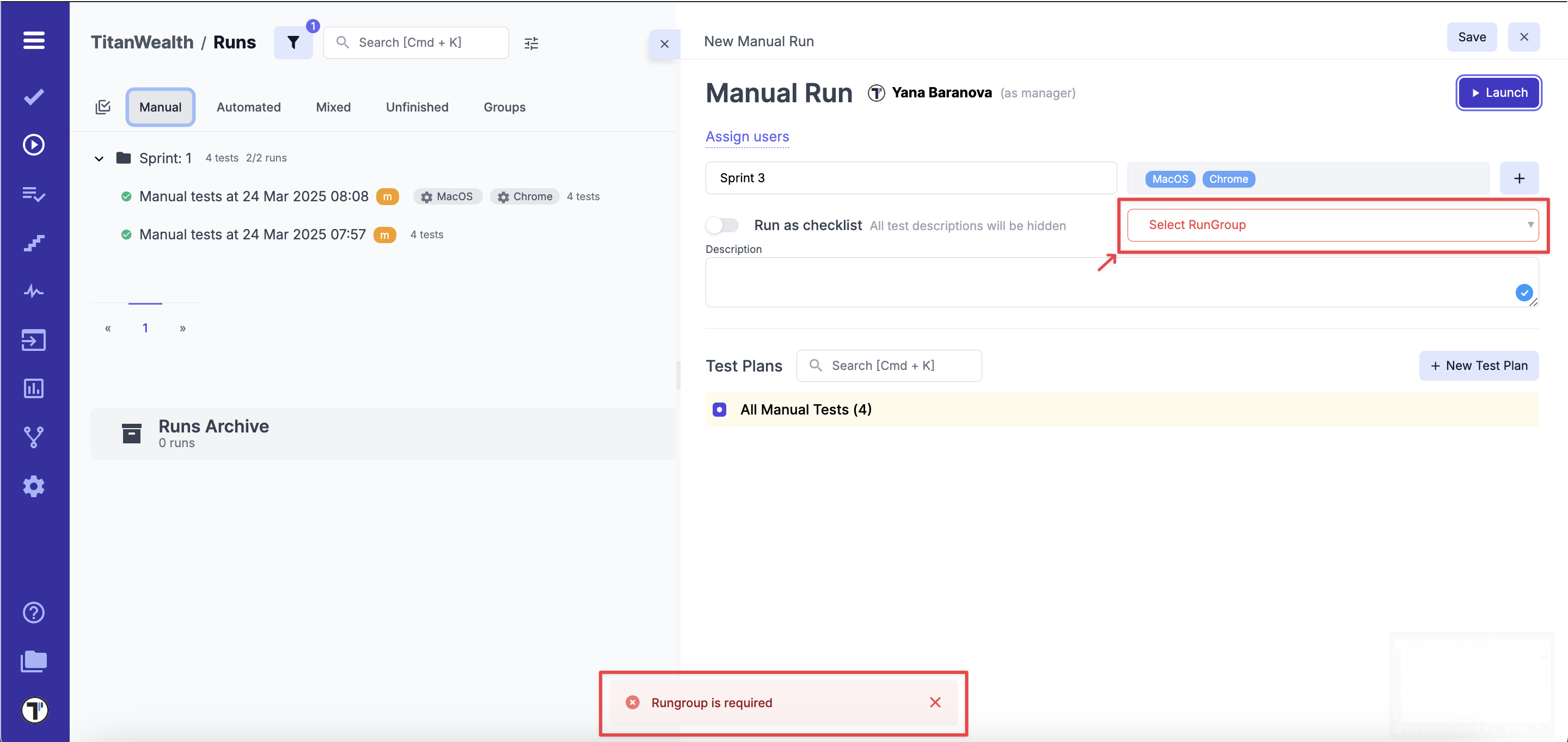 Group field is required